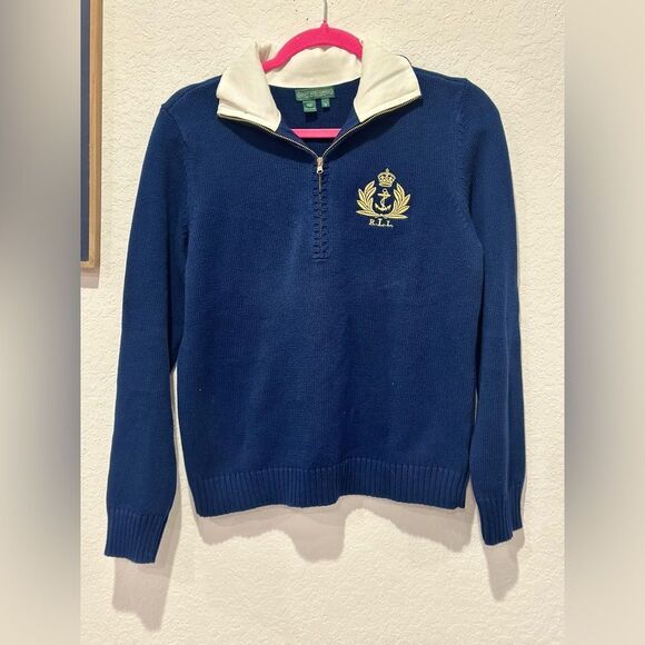 EUC 🎊✨Rare piece 🔥 Ralph Lauren Sweater cobalt blue M - Picture 1 of 4